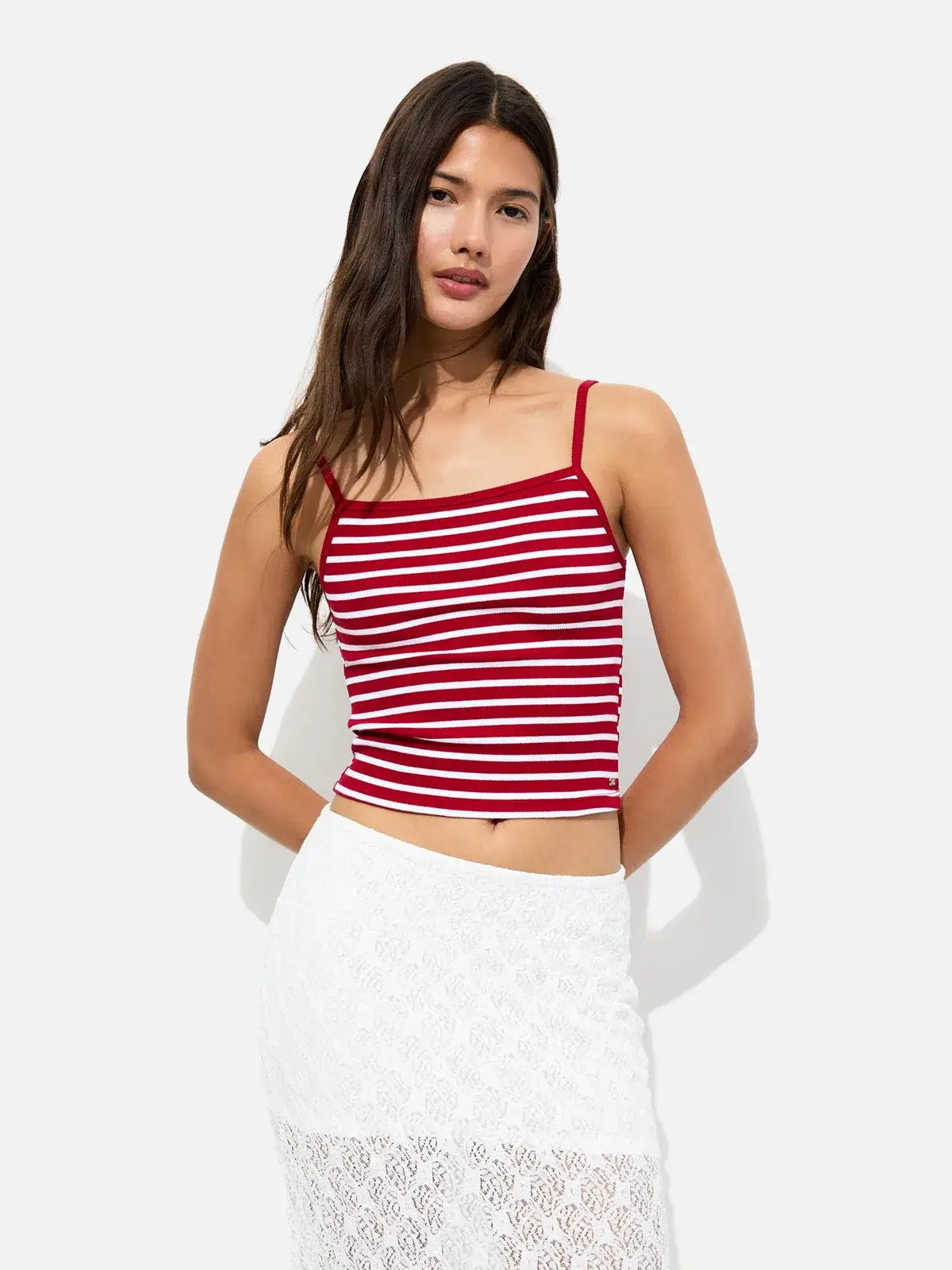 Short Striped Strappy Top