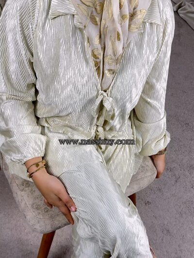 Ensemble kimono et pantalon plissé