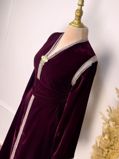 Caftan marocain burgundy