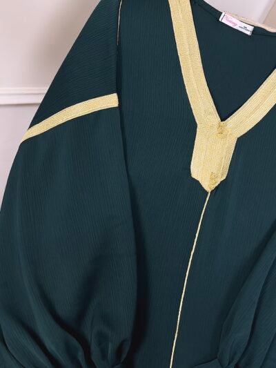 Caftan mekhzani bleu pétrole