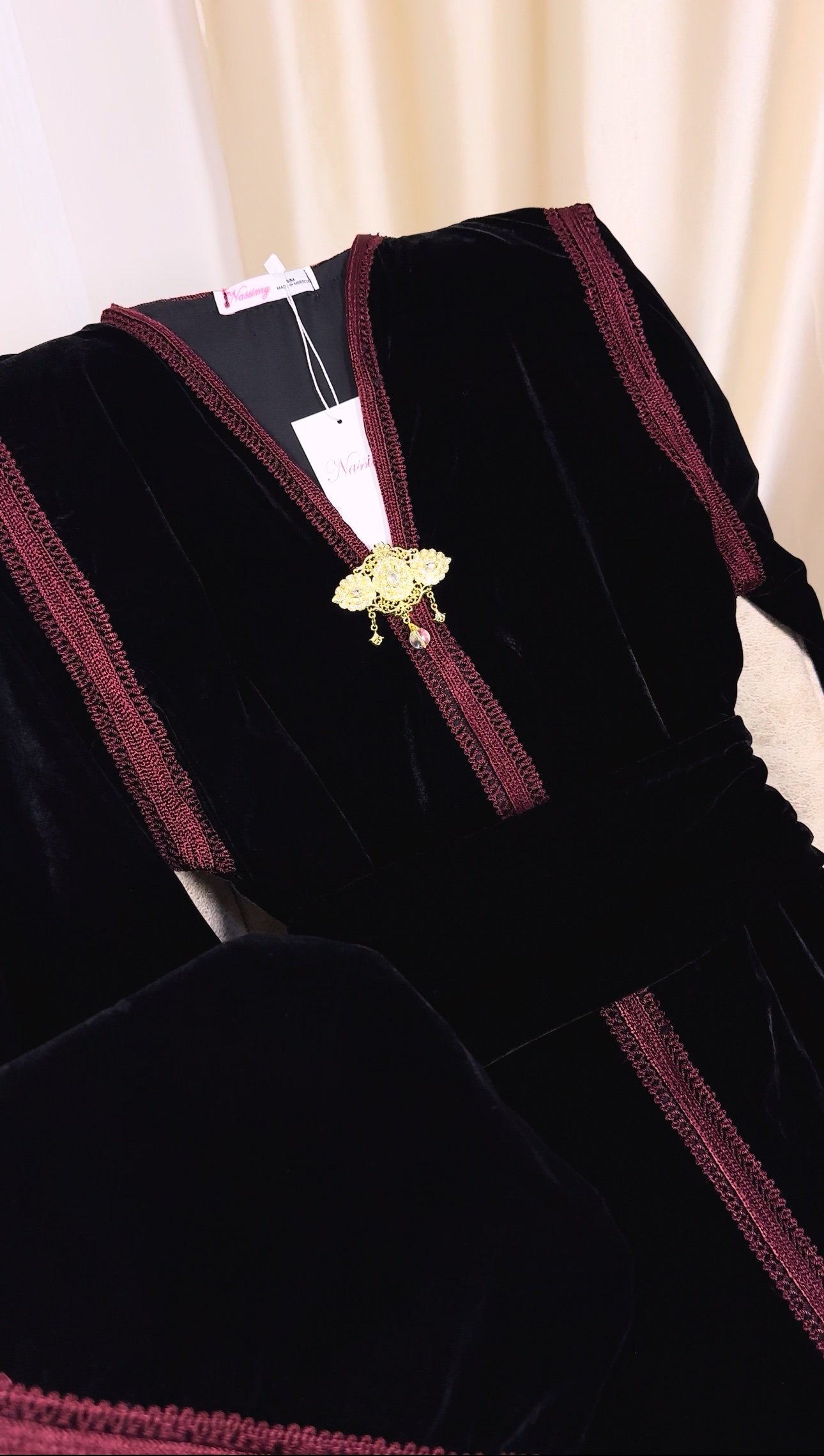 Caftan marocain noir royal – Image 2