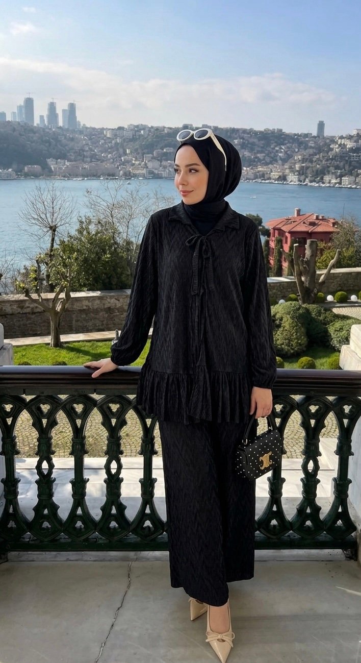 Ensemble avec pantalon plissé