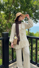 Ensemble kimono et pantalon plissé