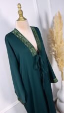 Abaya ouverte en dentelle