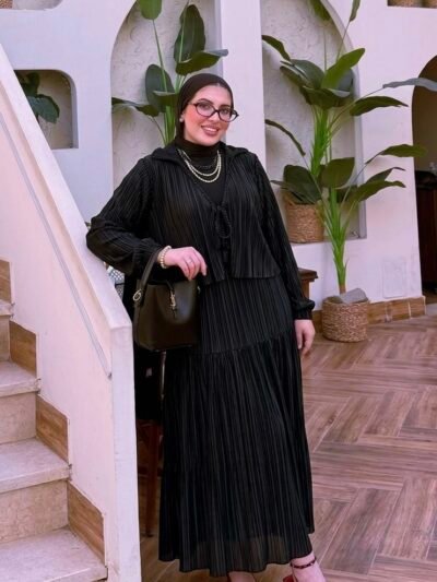 Ensemble plissé jupe et kimono