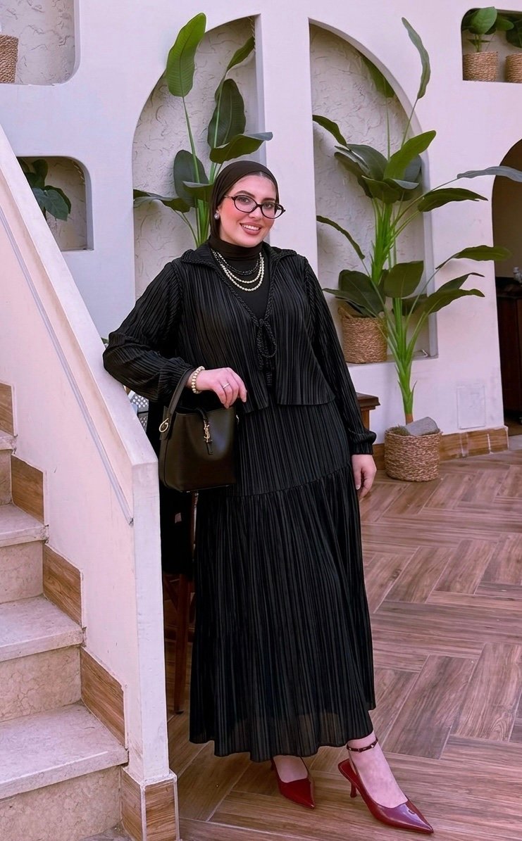 Ensemble plissé jupe et kimono