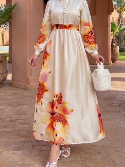 Robe en coton satiné