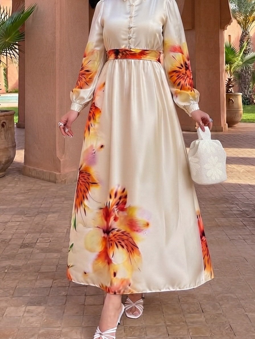 Robe en coton satiné