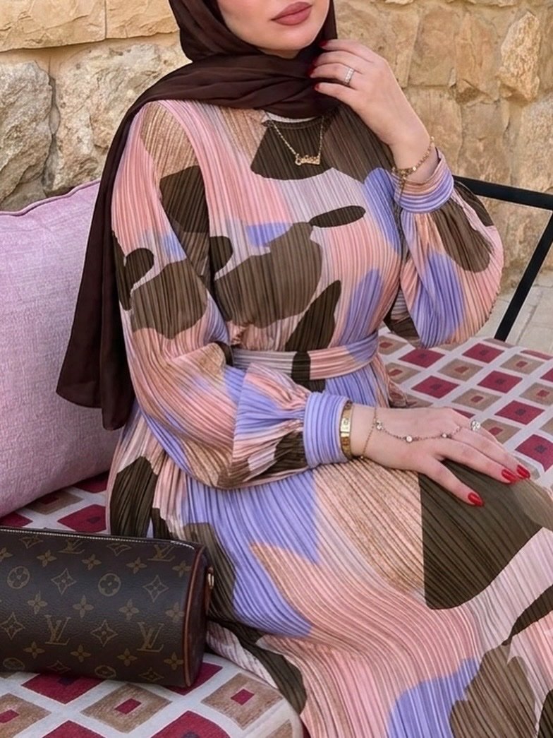 Robe en maille plissé