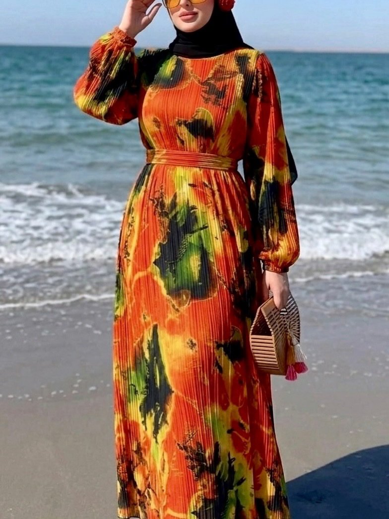Robe en maille plissé