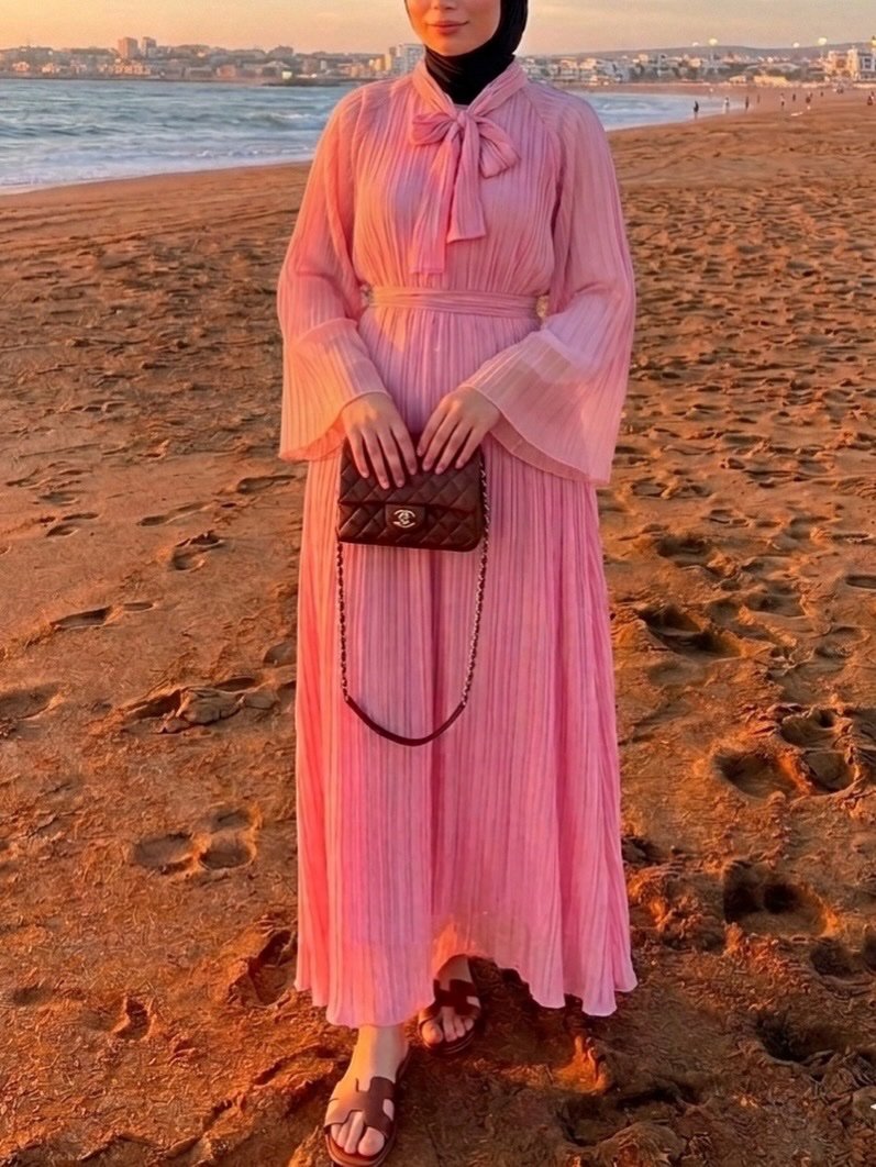 Robe en mousseline plissé