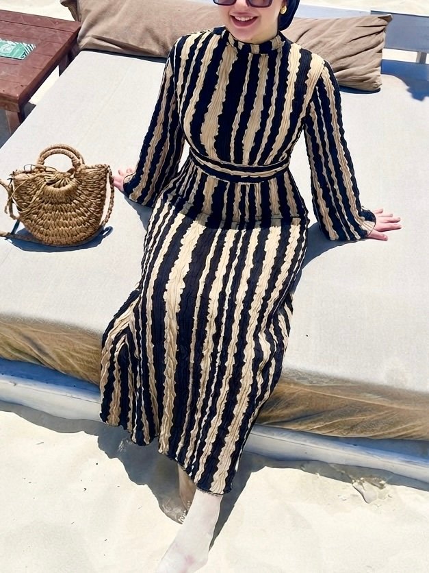 Robe en maille plissé
