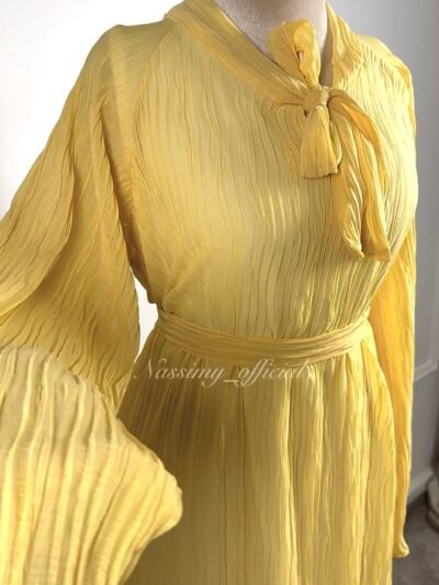 Robe en mousseline plissé