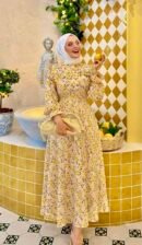 Robe en moussline avec un doublure sans manches