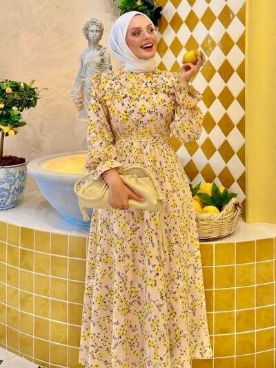 Robe en moussline avec un doublure sans manches
