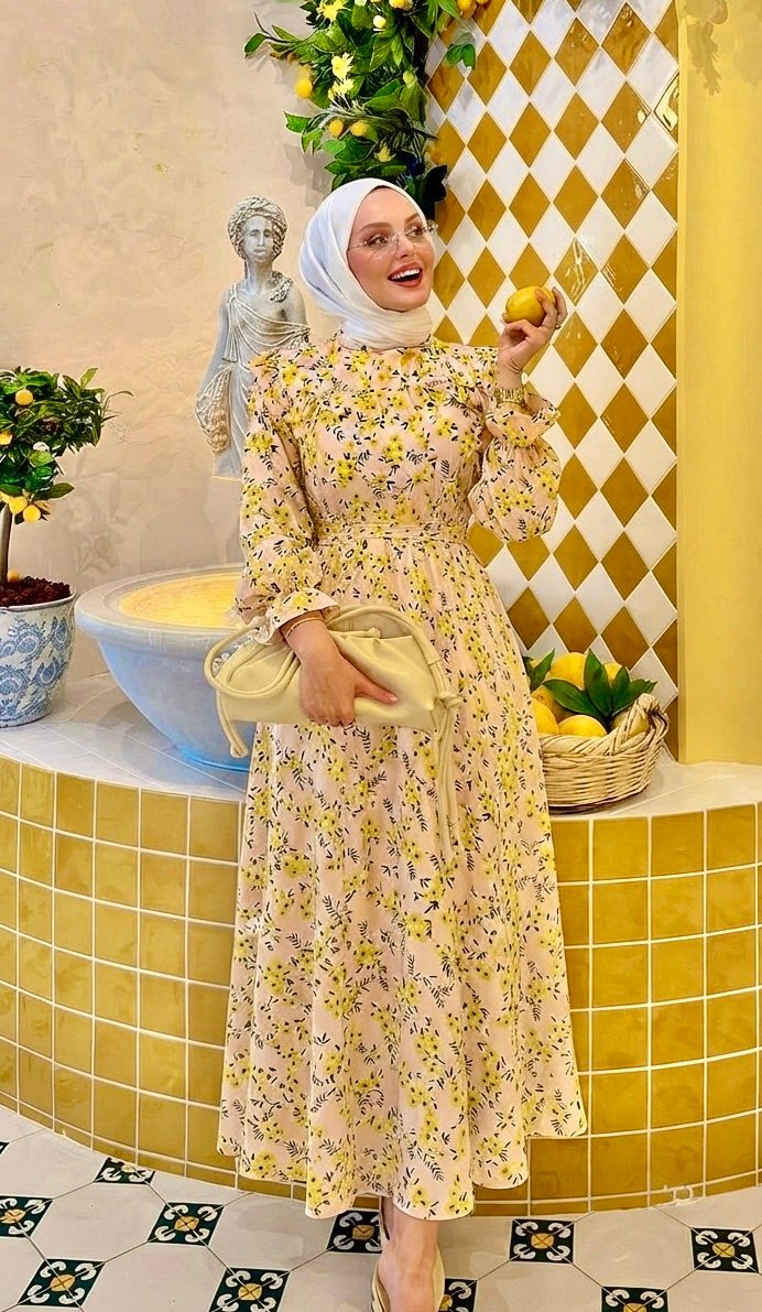 Robe en moussline avec un doublure sans manches