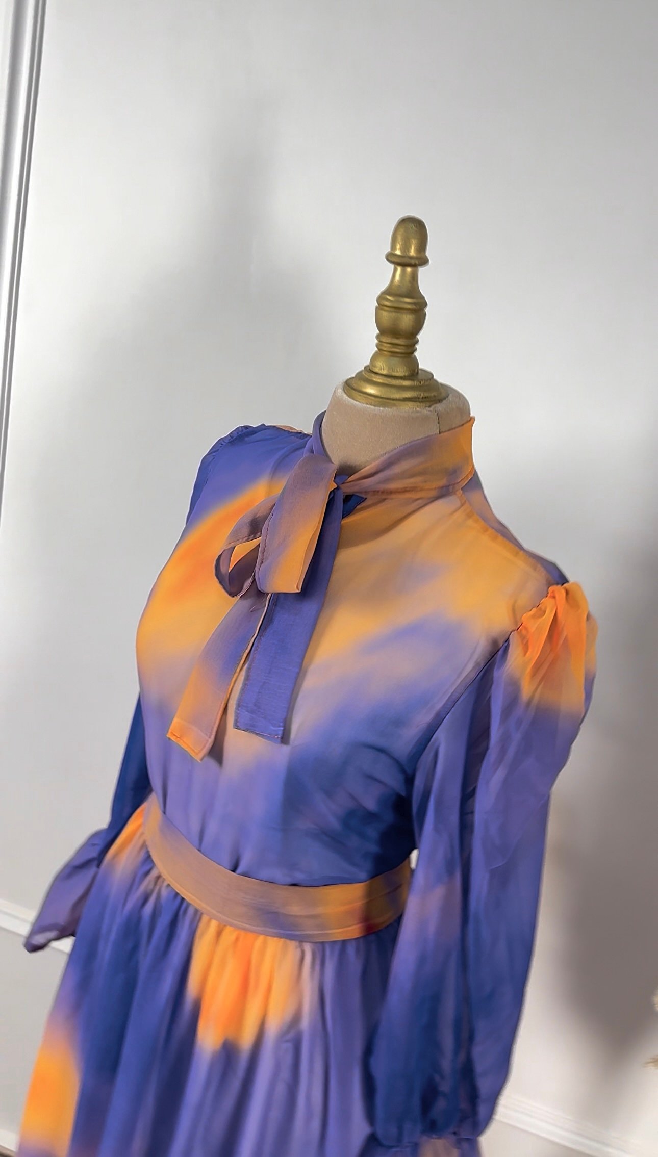 Robe cloche mauve en mousseline – Image 5