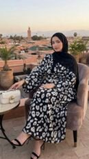 Ensemble leopard noir et blanc