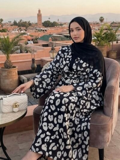 Ensemble leopard noir et blanc